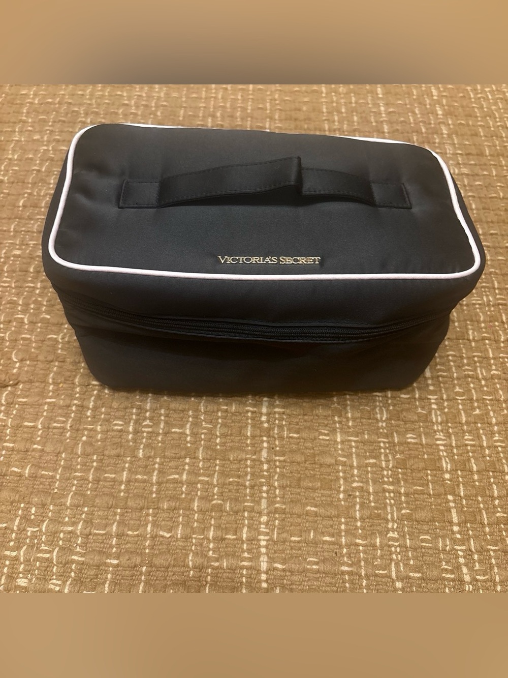 Victoria's Secret Black Cosmetic Pouch with Pink Trim
